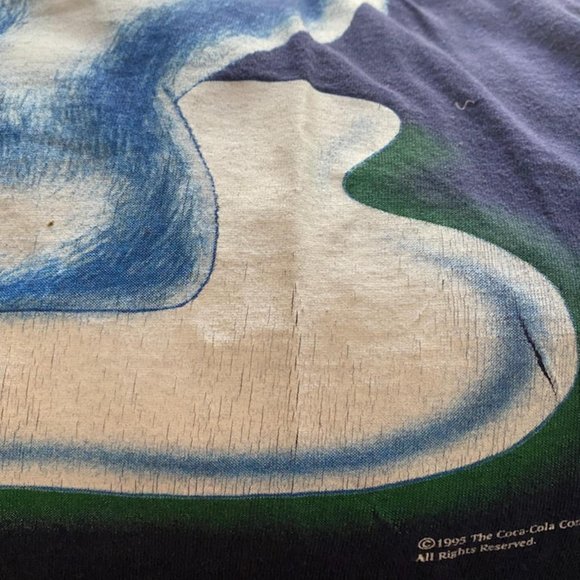 1995 COKE COCA -COLA POLAR BEAR HOCKEY PLAYER T-SHIRT - Picture 3 of 4